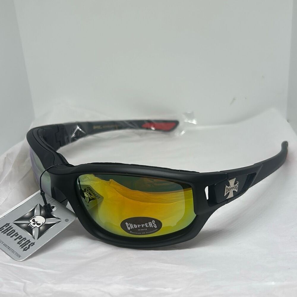 Choppers Padded Sunglasses with Mirror Lenses